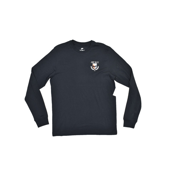 NEW Nike Men's Regular Size M Just Do It Long Sleeve Black Tee Long Sleeve - Picture 1 of 8